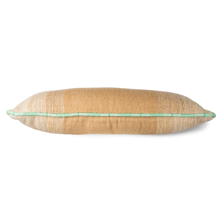 Hand woven wool lumbar pillow - Camel - Image 2