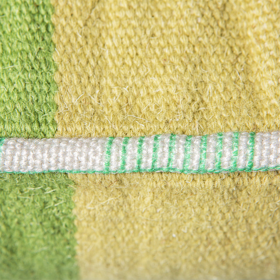 Hand woven wool lumbar pillow - Green - Image 3