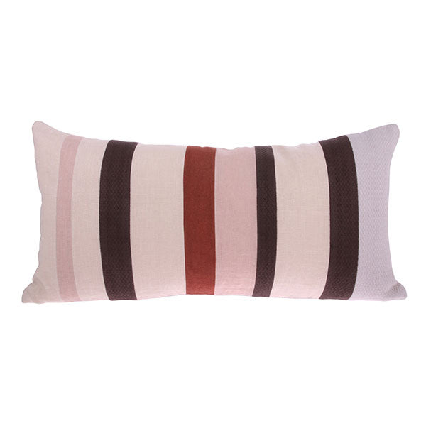 Linen striped lumbar pillow